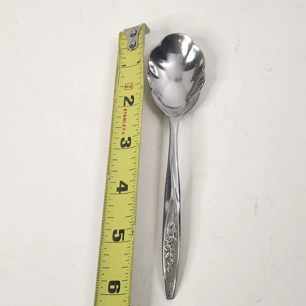 Vintage Superior Stainless USA RADIANT ROSE Sugar Shell Spoon Flatware...